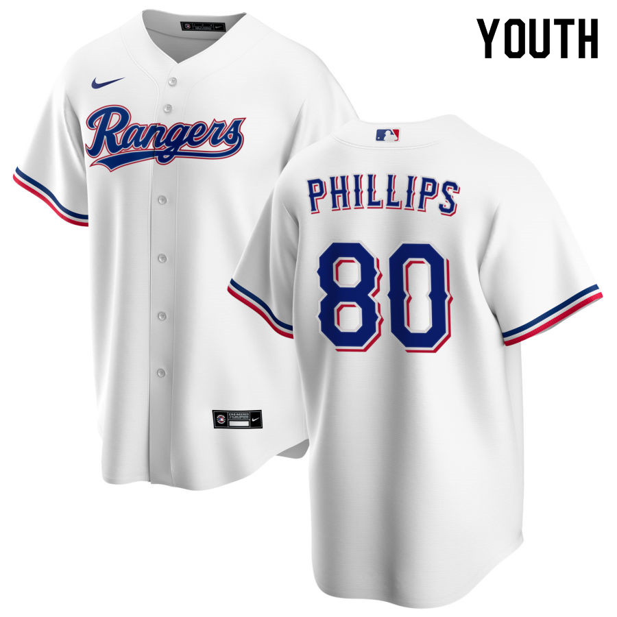 Nike Youth #80 Tyler Phillips Texas Rangers Baseball Jerseys Sale-White
